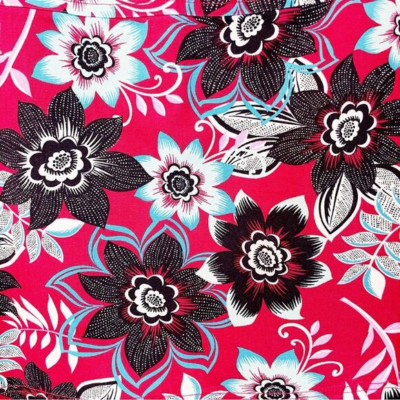 💗 3/$10 💗 Talbots Floral Print Pencil Skirt Pink Black Size 16 EUC - Picture 5 of 10